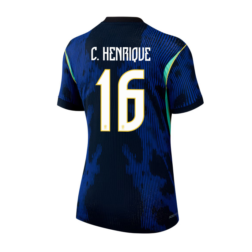 Caio Henrique 16 Women's Brazil National Team 2026 Away Jersey - Blue - Jersey Teams