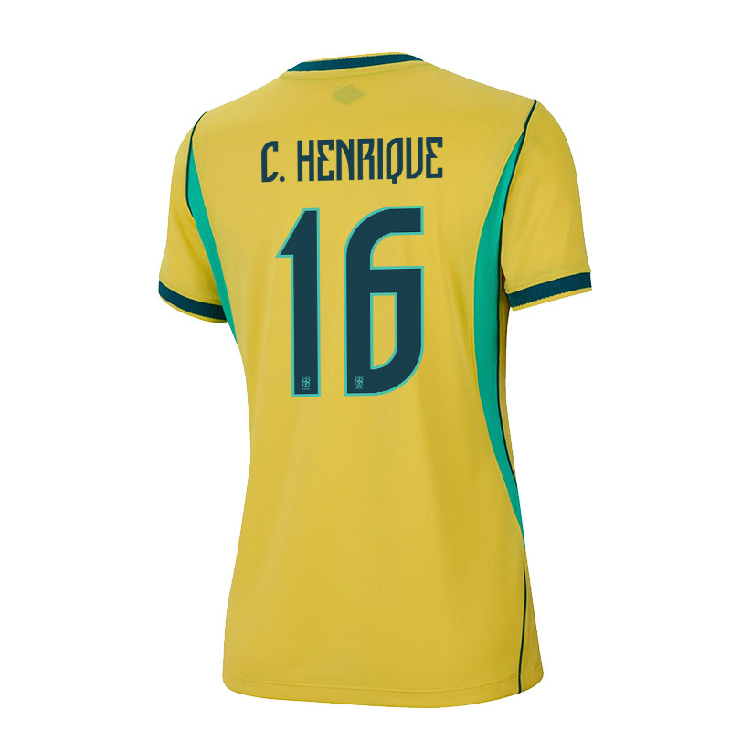 Caio Henrique 16 Women's Brazil National Team 2026 Home Jersey - Yellow - Jersey Teams