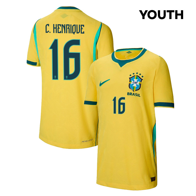 Caio Henrique 16 Youth Brazil National Team 2026 Home Jersey - Yellow - Jersey Teams