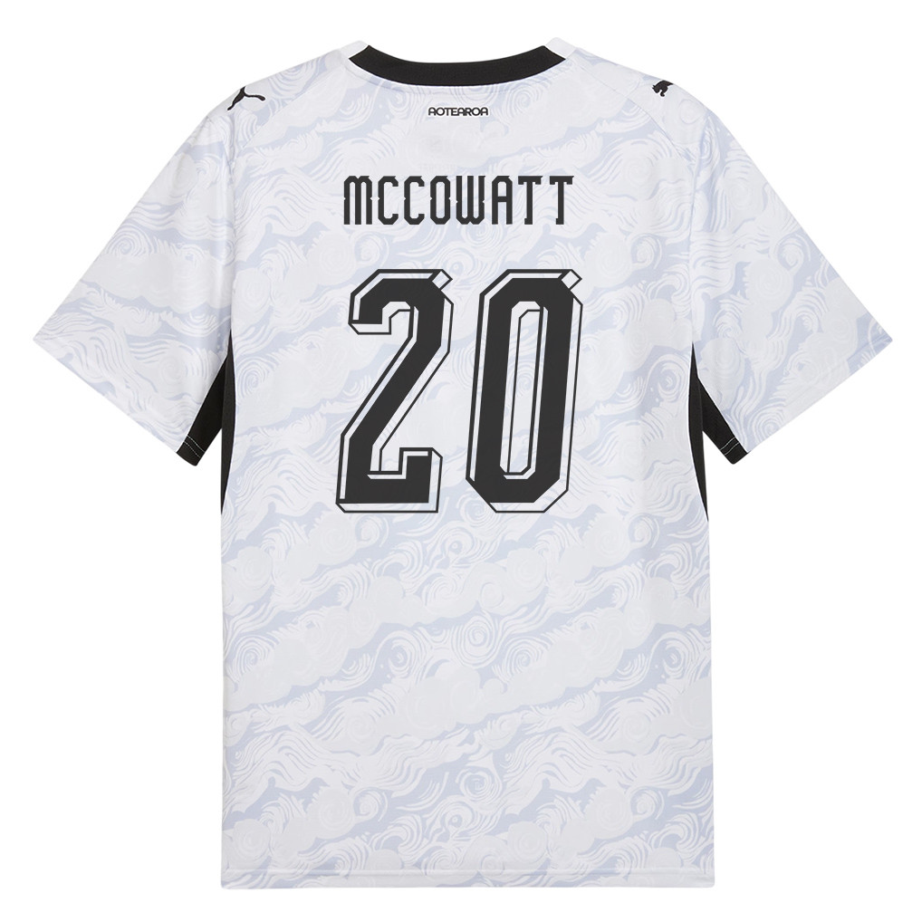 Callum McCowatt 20 New Zealand National Team 2026 Away Jersey - White, Men - Jersey Teams