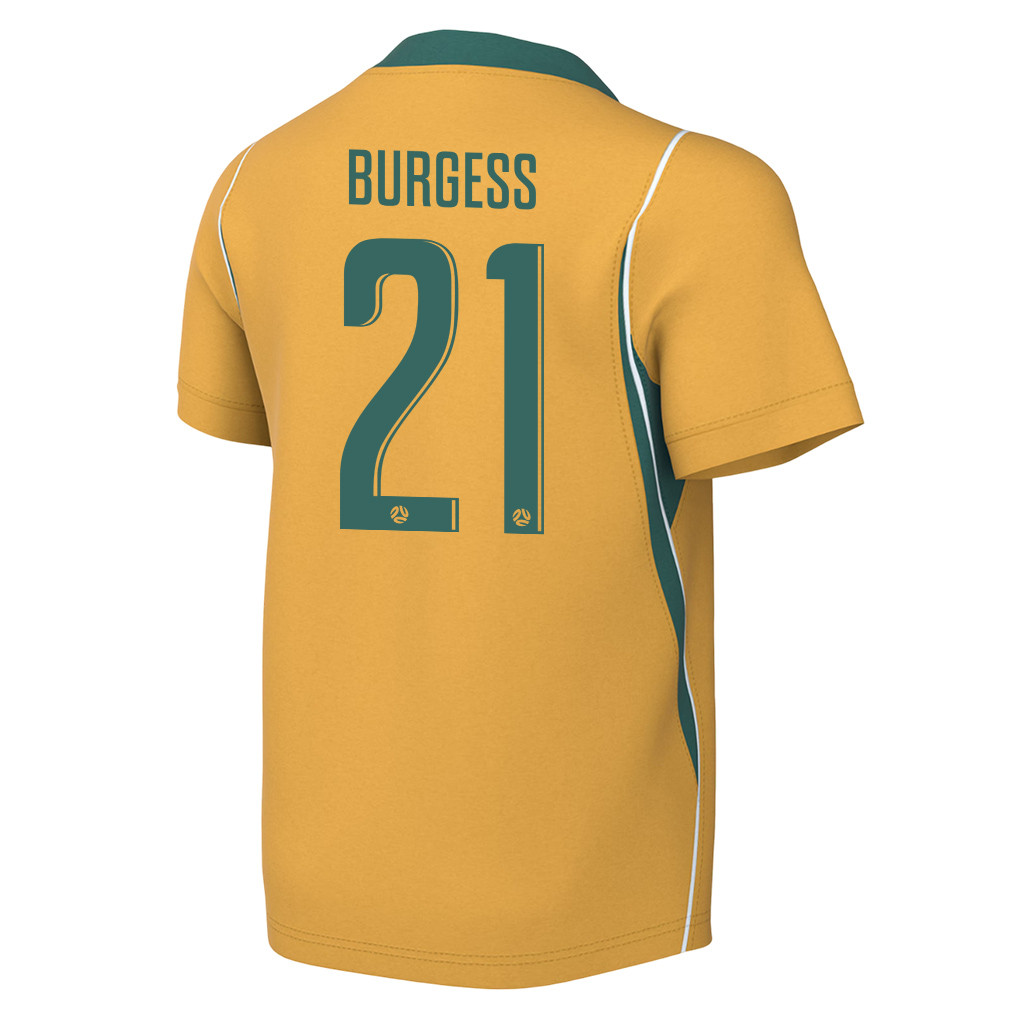 Cameron Burgess 21 Youth Australia National Team 2026 Home Jersey - Yellow - Jersey Teams