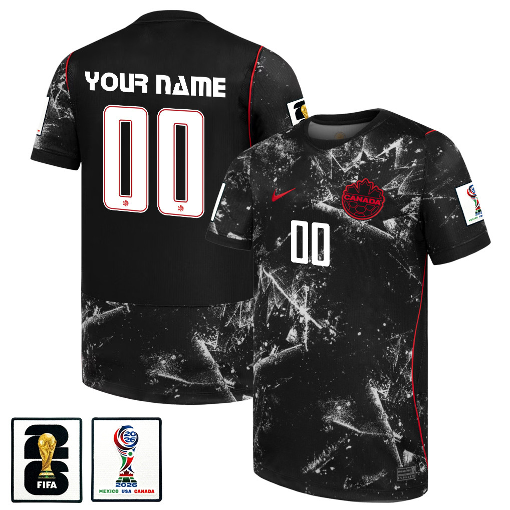 Canada National Team 2026 x World Cup Patch Personalized Away Jersey - Black, Men - Jersey Teams
