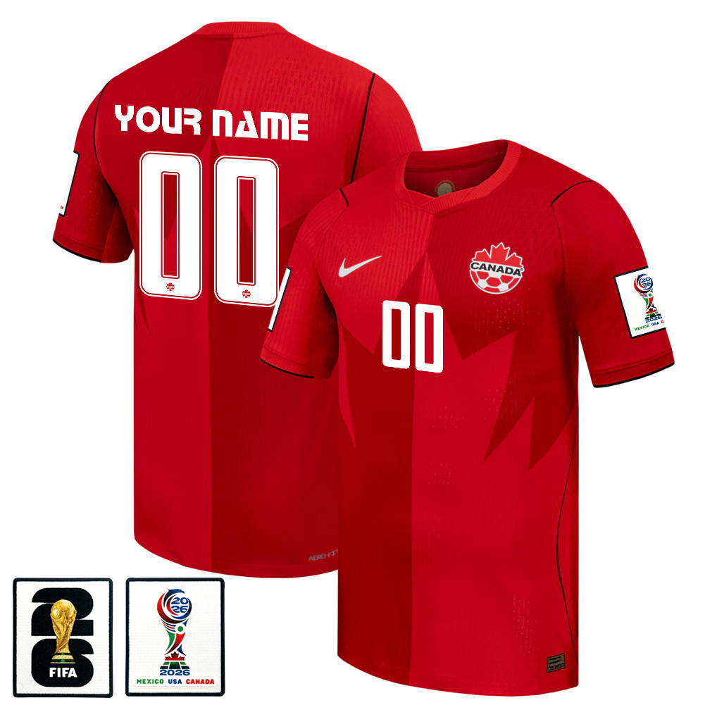 Canada National Team 2026 x World Cup Patch Personalized Home Jersey - Red, Men - Jersey Teams