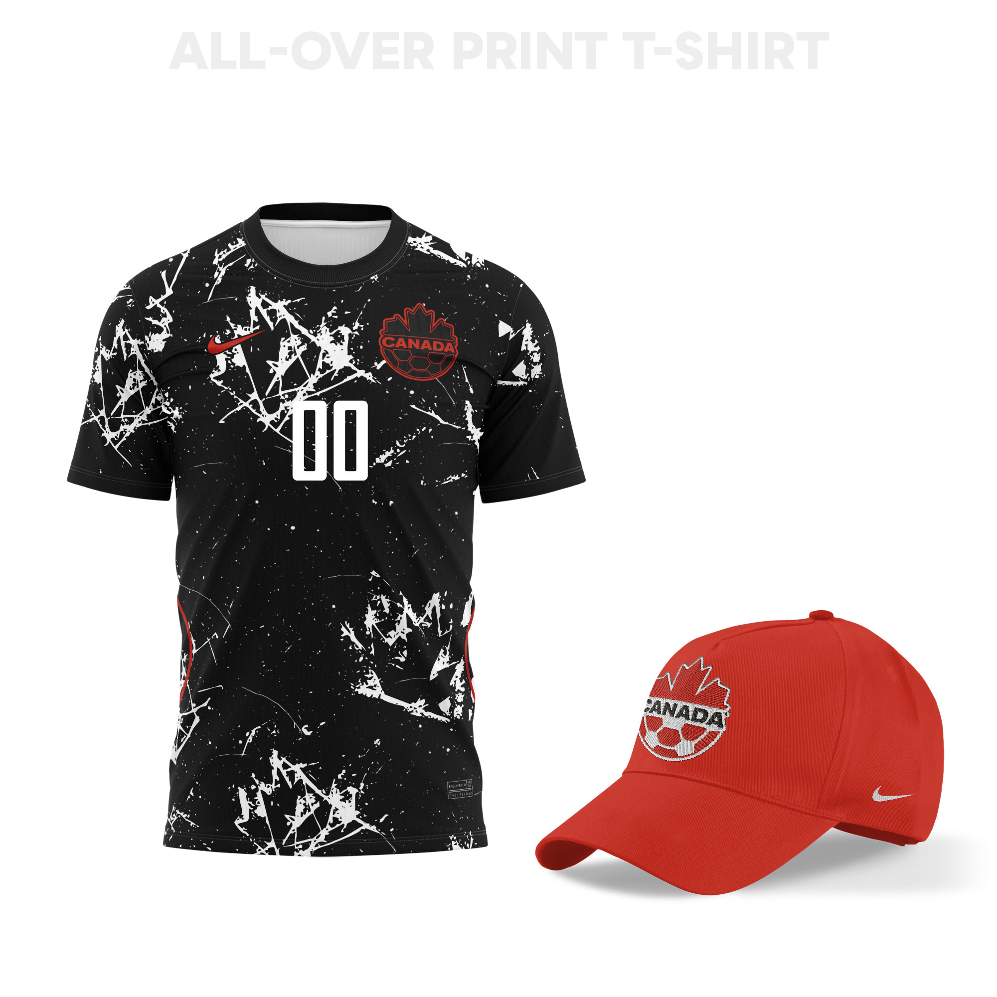 Canada World Cup 2026 Personalized Fan Gear Set – 3D T-Shirt & Baseball Cap – Jersey Teams