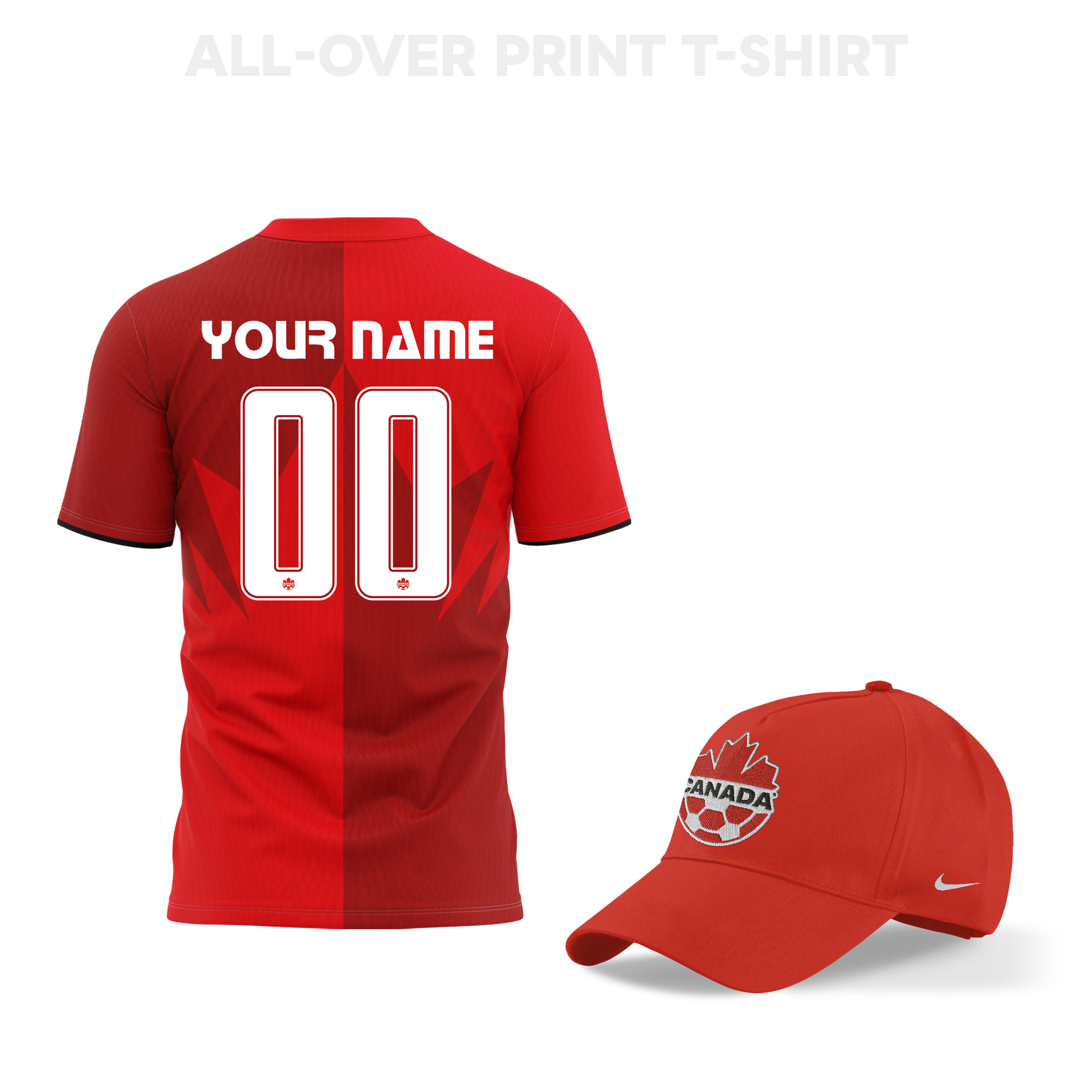 Canada World Cup 2026 Personalized Fan Gear Set – 3D T-Shirt & Baseball Cap - Jersey Teams