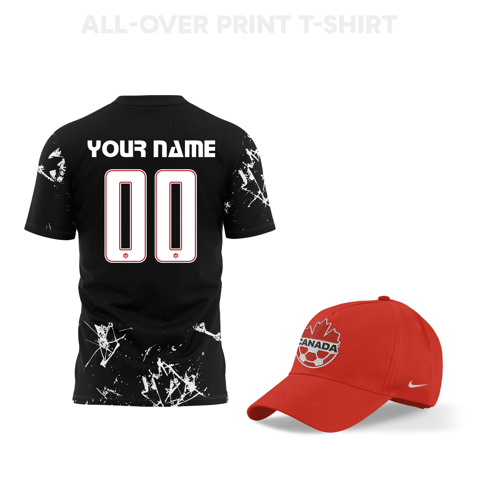 Canada World Cup 2026 Personalized Fan Gear Set – 3D T-Shirt & Baseball Cap - Jersey Teams