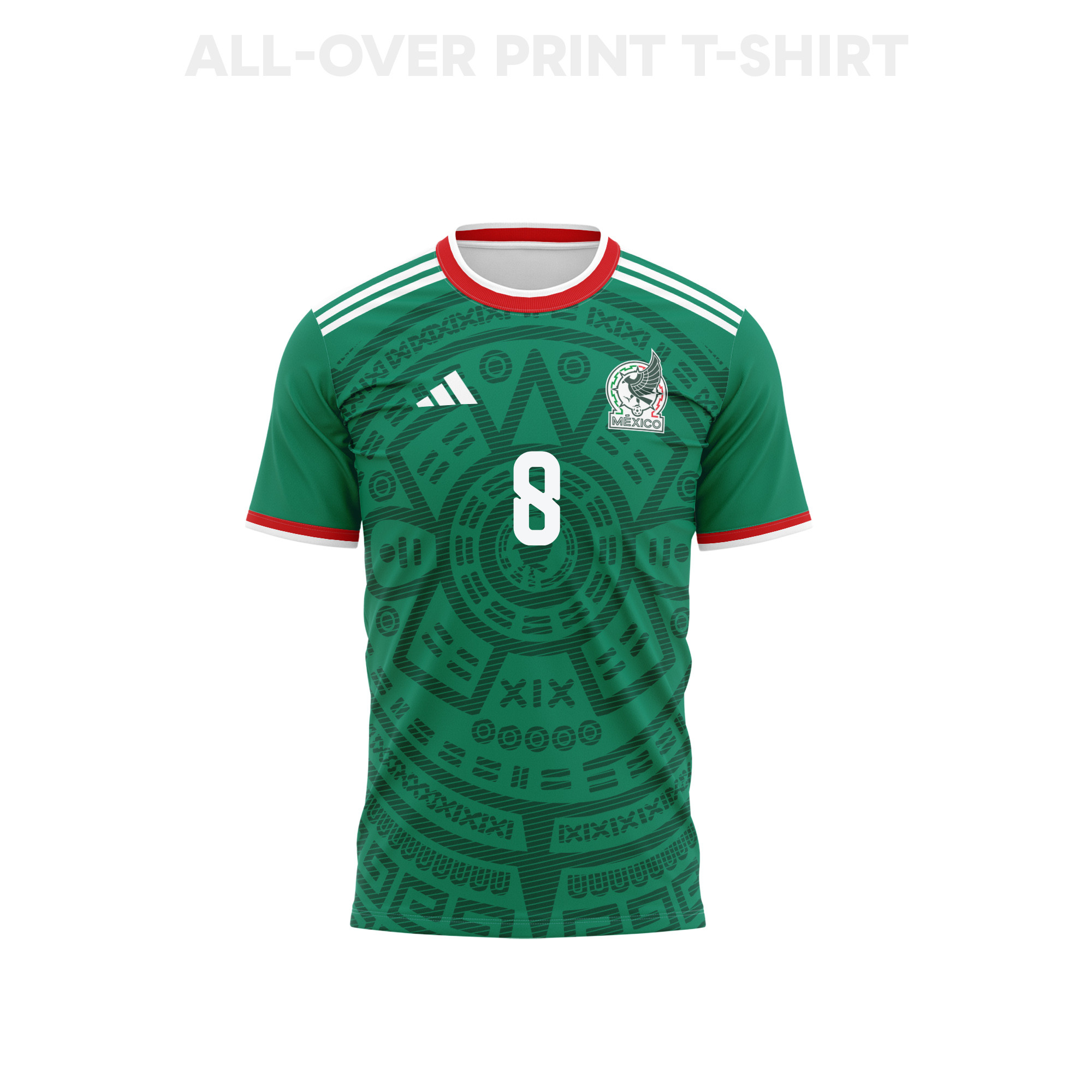 Carlos Rodríguez 8 Mexico 2026 Home 3D T-Shirt Fully Printed – Unisex, Green - Jersey Teams