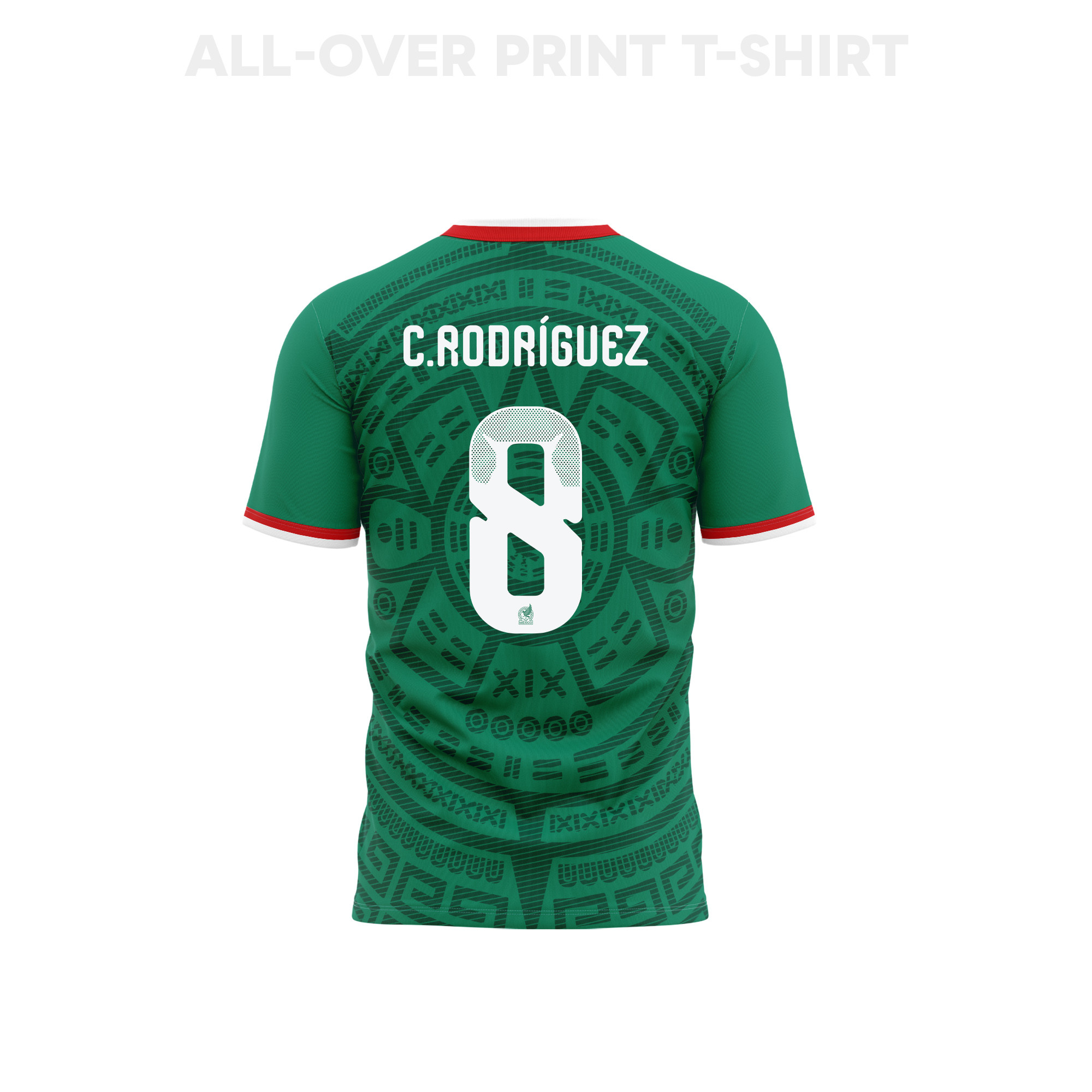 Carlos Rodríguez 8 Mexico 2026 Home 3D T-Shirt Fully Printed – Unisex, Green - Jersey Teams