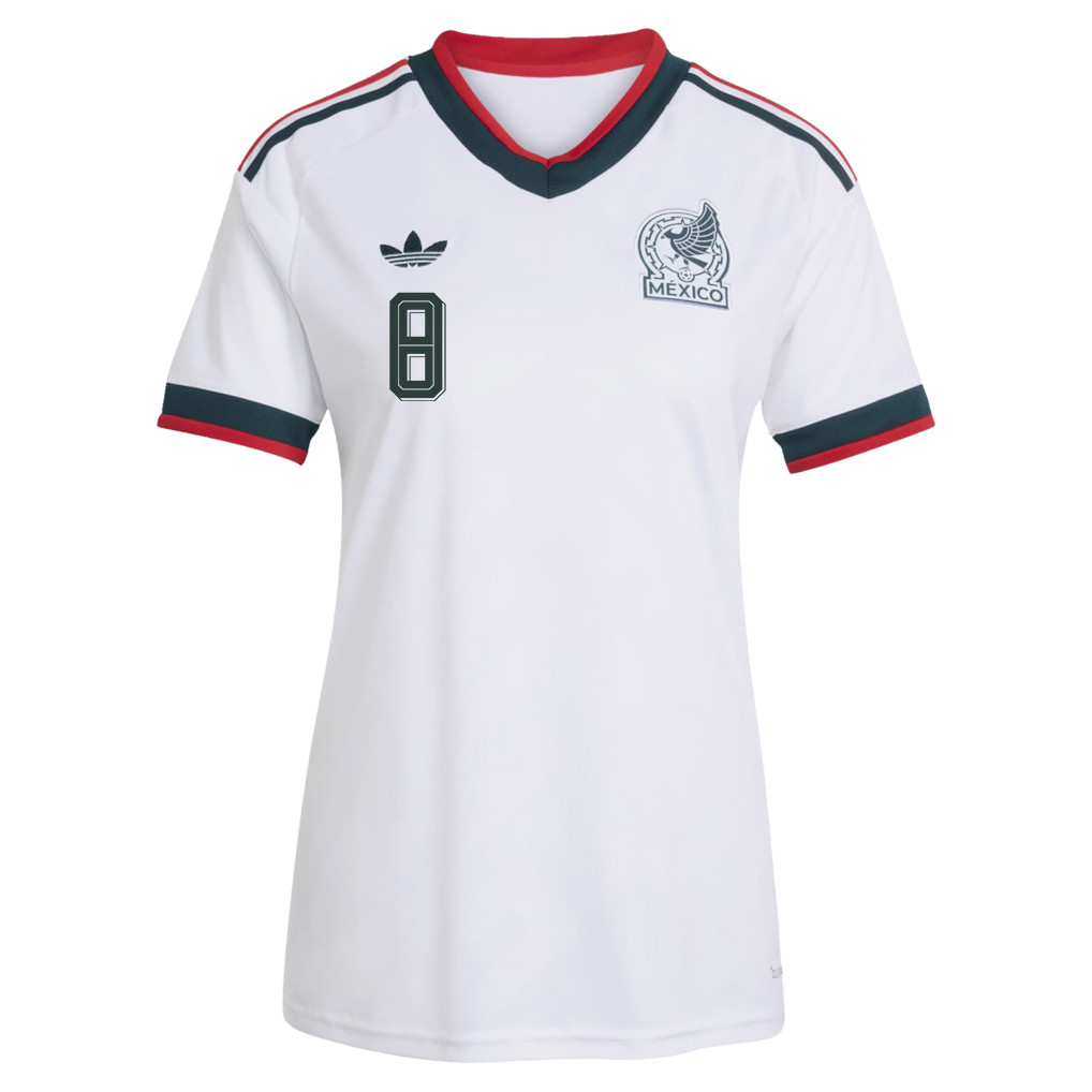 Carlos Rodríguez 8 Women's Mexico National Team 2026 Away Jersey - White - Jersey Teams