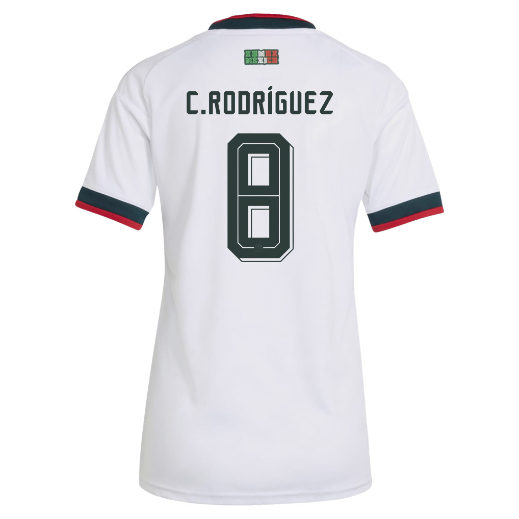 Carlos Rodríguez 8 Women's Mexico National Team 2026 Away Jersey - White - Jersey Teams