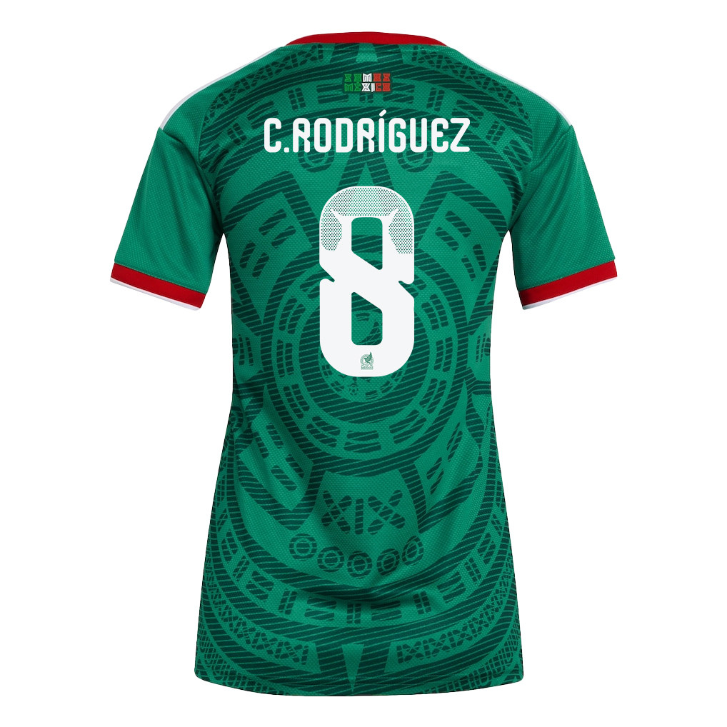 Carlos Rodríguez 8 Women's Mexico National Team 2026 Home Jersey - Green - Jersey Teams