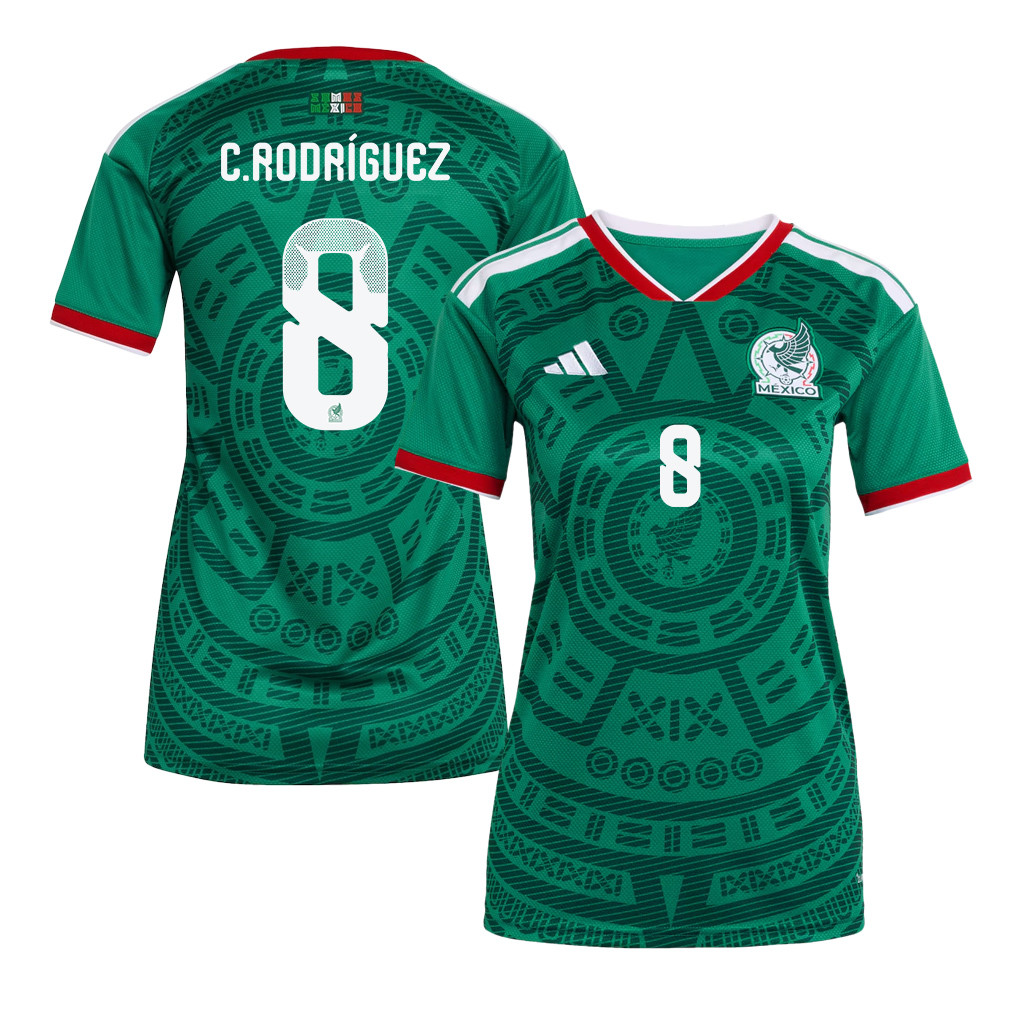 Carlos Rodríguez 8 Women's Mexico National Team 2026 Home Jersey - Green - Jersey Teams