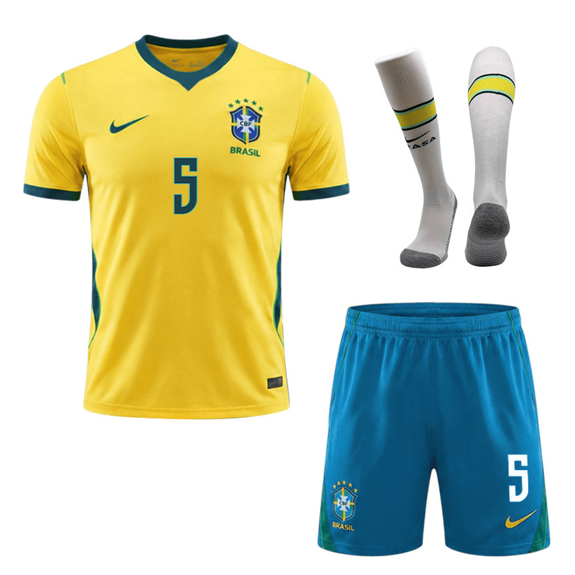 Casemiro 5 Brazil 2026 Home Men Kit Set – Yellow - Jersey Teams
