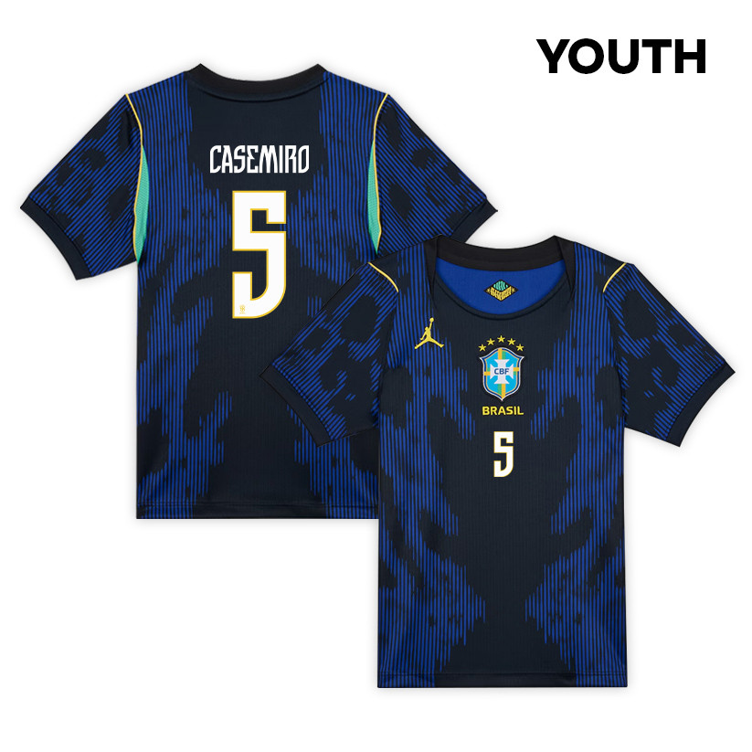 Casemiro 5 Brazil National Team 2026 Youth Away Jersey - Blue - Jersey Teams