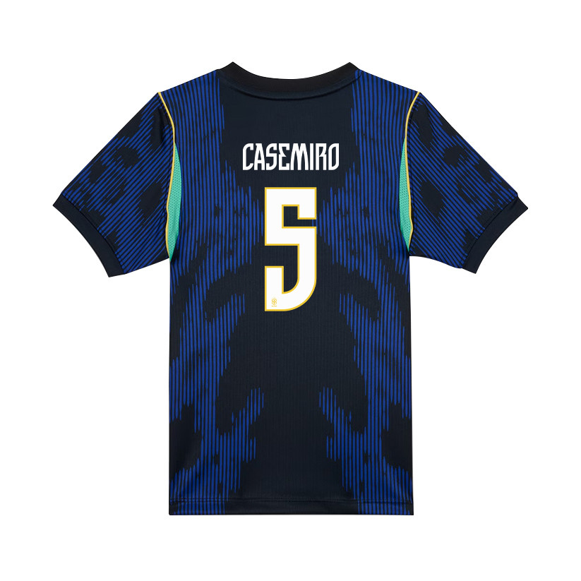 Casemiro 5 Brazil National Team 2026 Youth Away Jersey - Blue - Jersey Teams