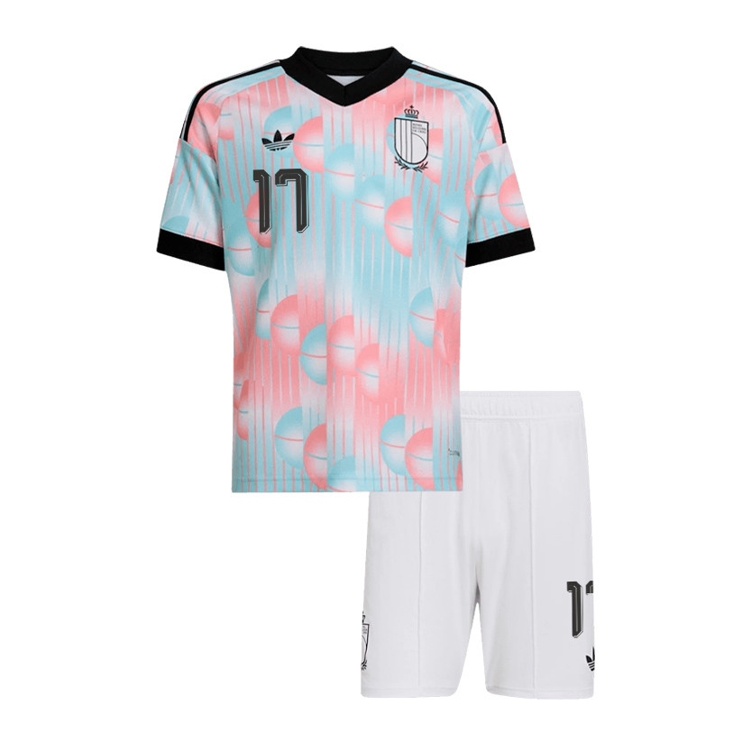 Charles De Ketelaere 17 Belgium 2026 YOUTH Away Jersey & Shorts Set - Light Blue - Jersey Teams