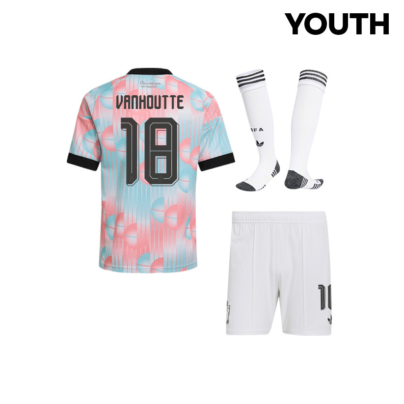 Charles Vanhoutte 18 Belgium 2026 YOUTH Away Kit Set – Light Blue - Jersey Teams