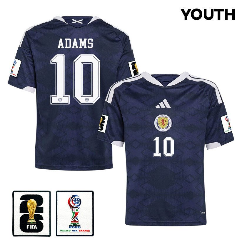Che Adams 10 Youth Scotland National Team 2026 Home Jersey - Navy - Jersey Teams