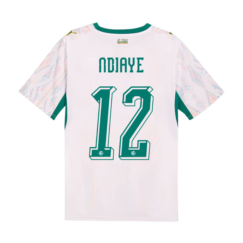Cherif Ndiaye 12 Senegal National Team 2026 x World Cup Patch Home Jersey - Men, White - Jersey Teams