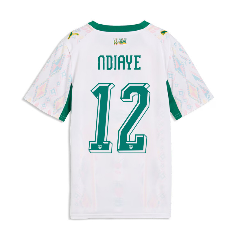 Cherif Ndiaye 12 Youth Senegal National Team 2026 Home Jersey - White - Jersey Teams