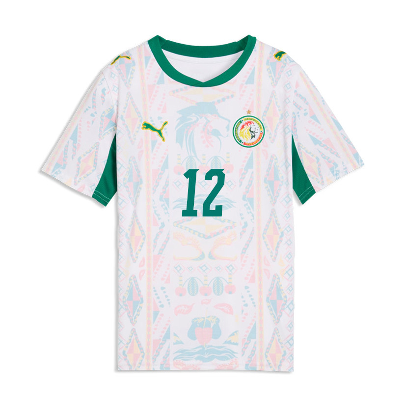Cherif Ndiaye 12 Youth Senegal National Team 2026 Home Jersey - White - Jersey Teams