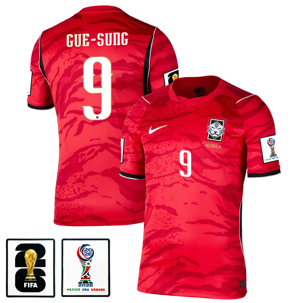 Cho Gue-sung 9 South Korea National Team 2026 x World Cup Patch Home Jersey - Red, Men - Jersey Teams