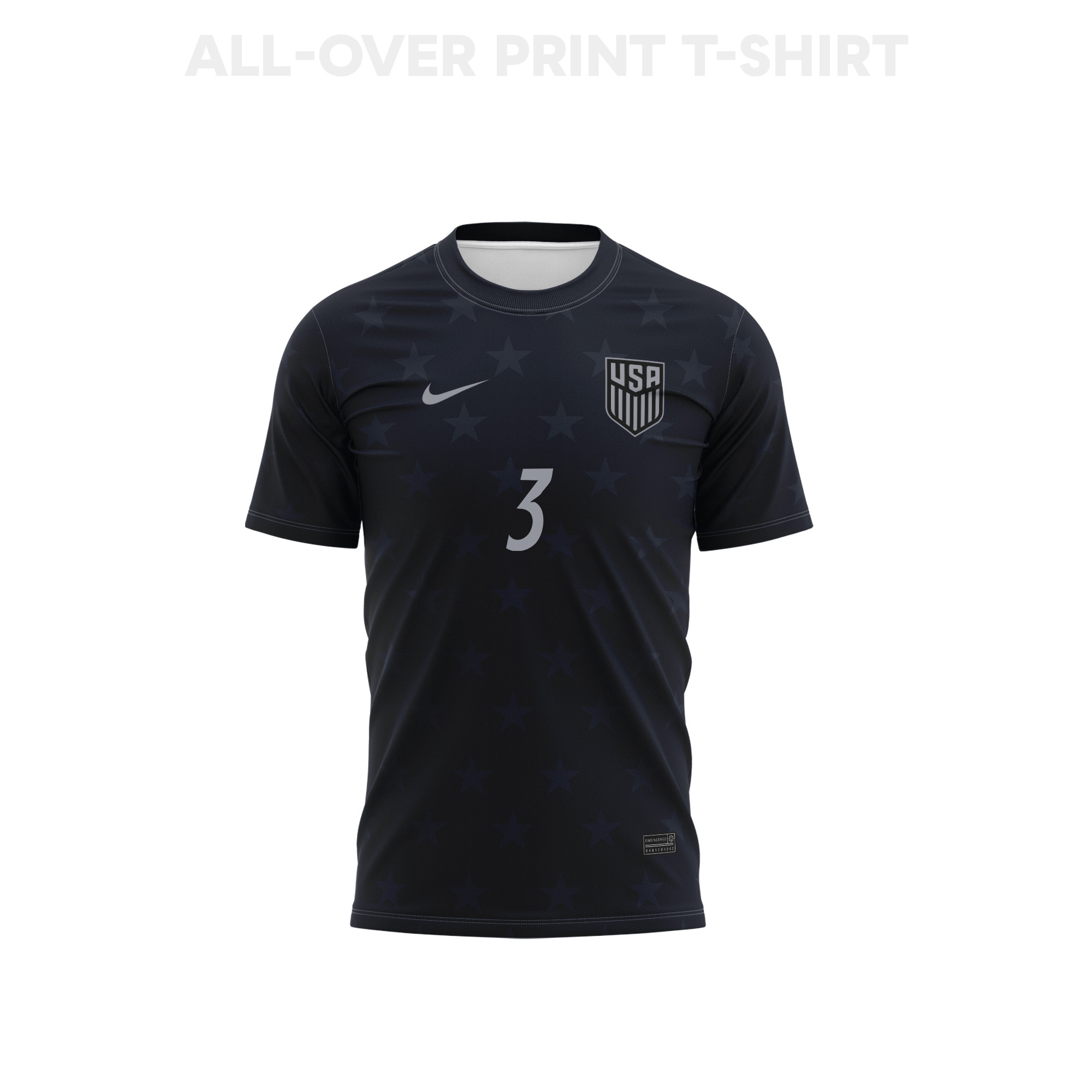 Chris Richards 3 USMNT 2026 Away 3D T-Shirt Fully Printed – Unisex, Black - Jersey Teams