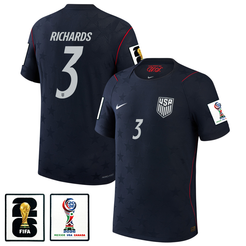 Chris Richards 3 USMNT 2026 Away Match Jersey – Blue Men – Jersey Teams