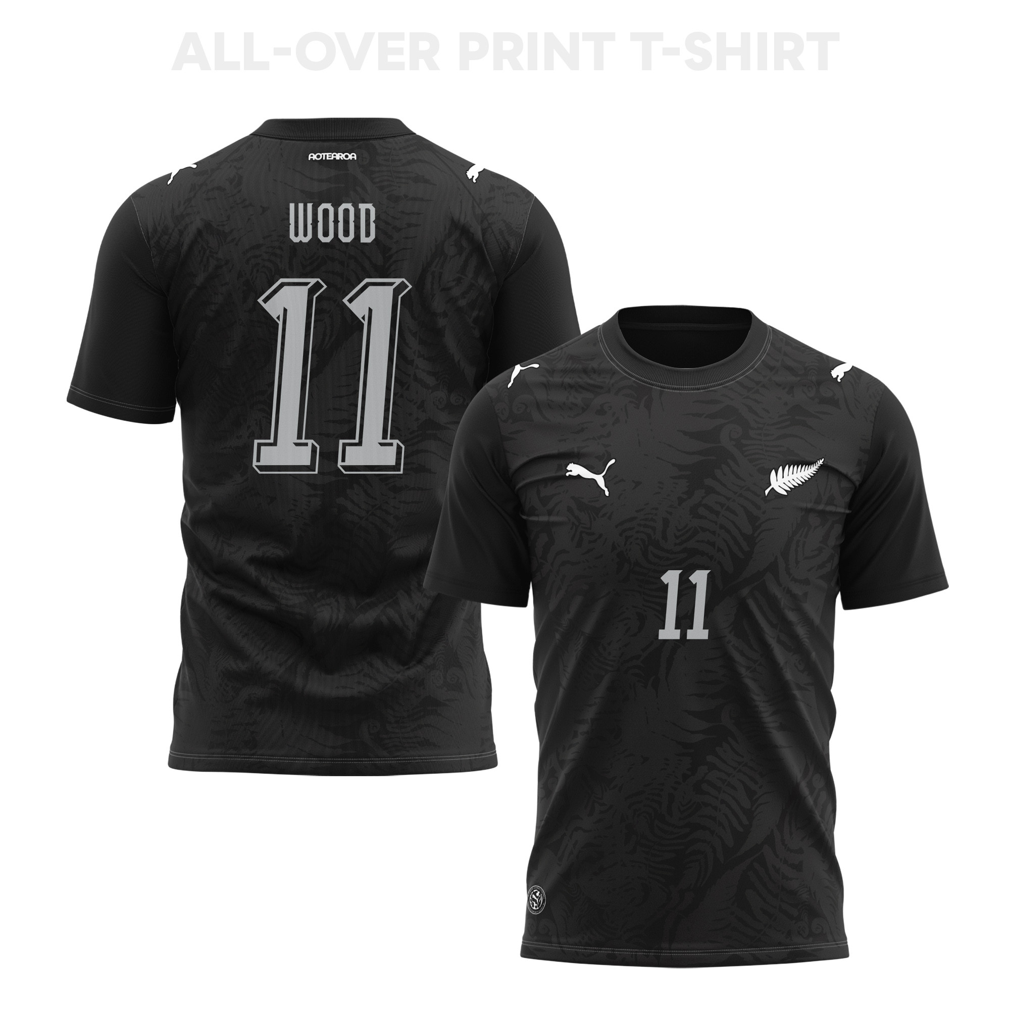 Chris Wood 11 New Zealand 2026 Home 3D T-Shirt Fully Printed – Unisex, Black - Jersey Teams