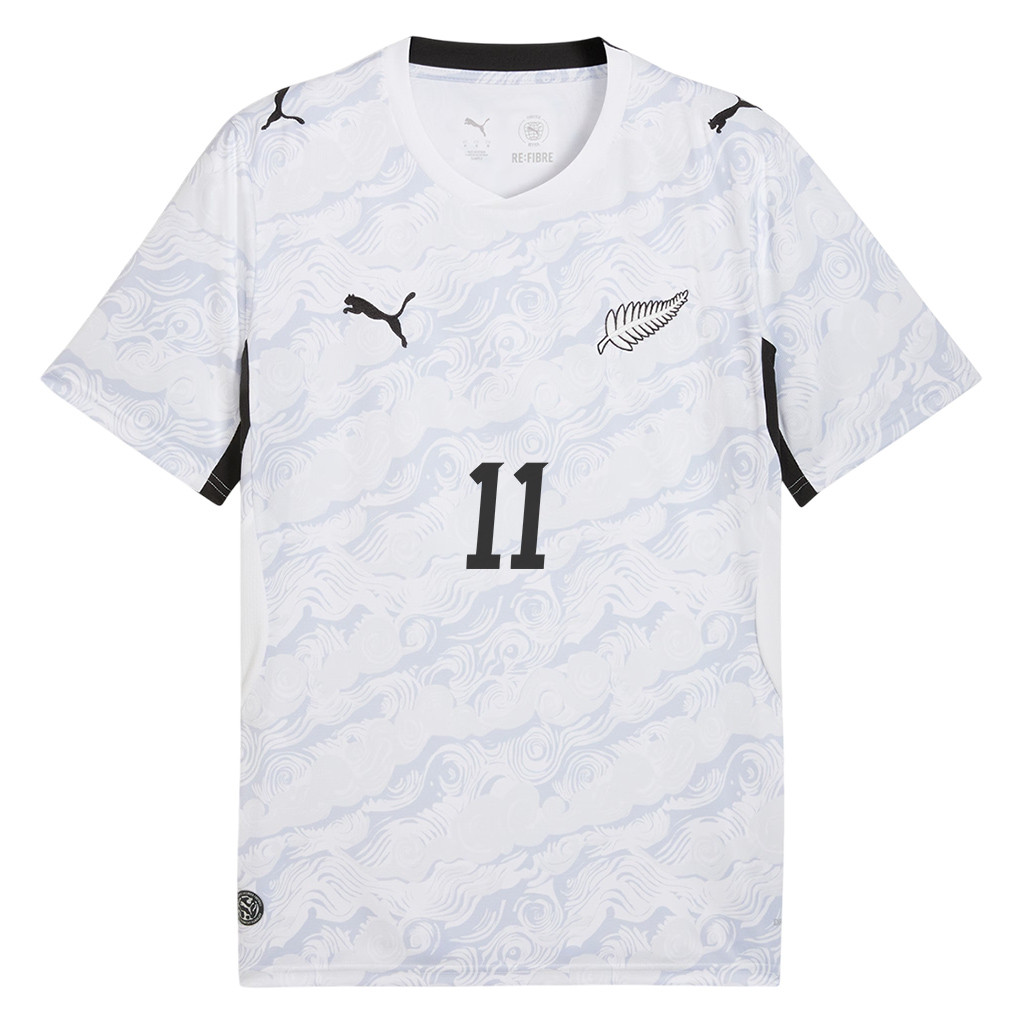 Chris Wood 11 New Zealand National Team 2026 Away Jersey - White, Men - Jersey Teams