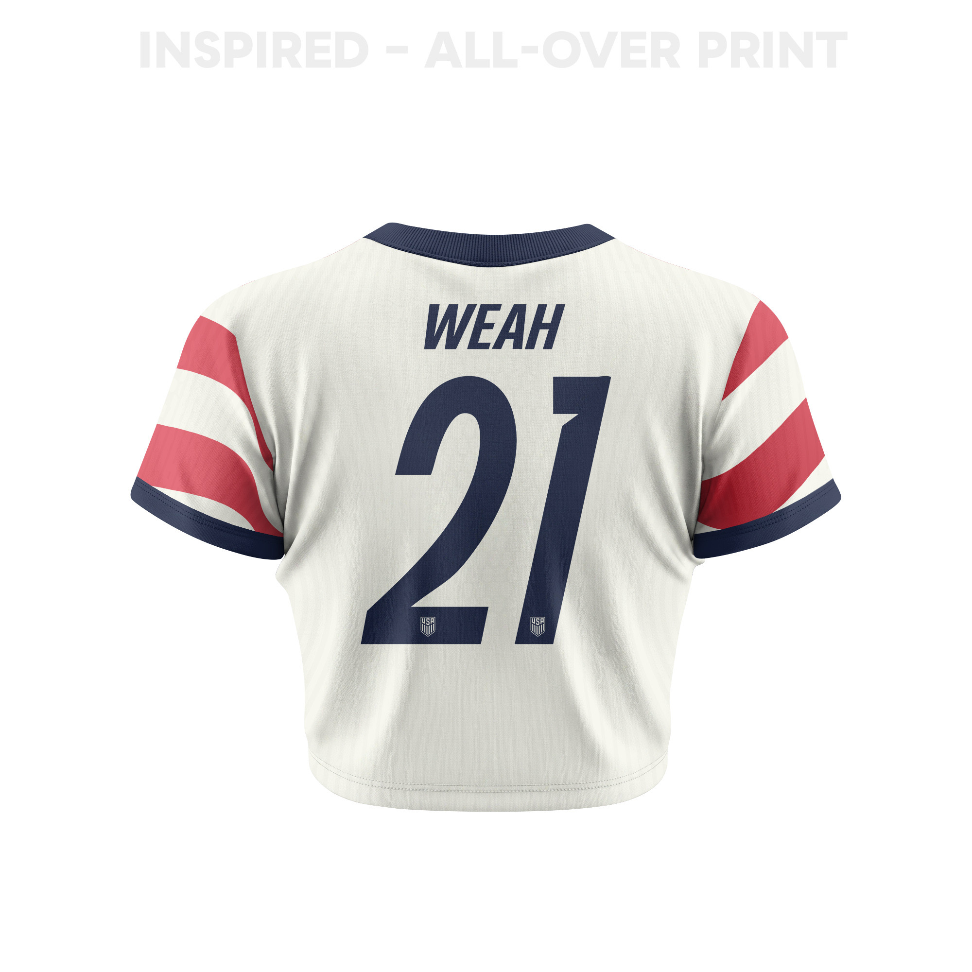 Christian Pulisic 10 Women's USMNT 2026 Home All-Over Print Cropped Jersey - Jersey Teams