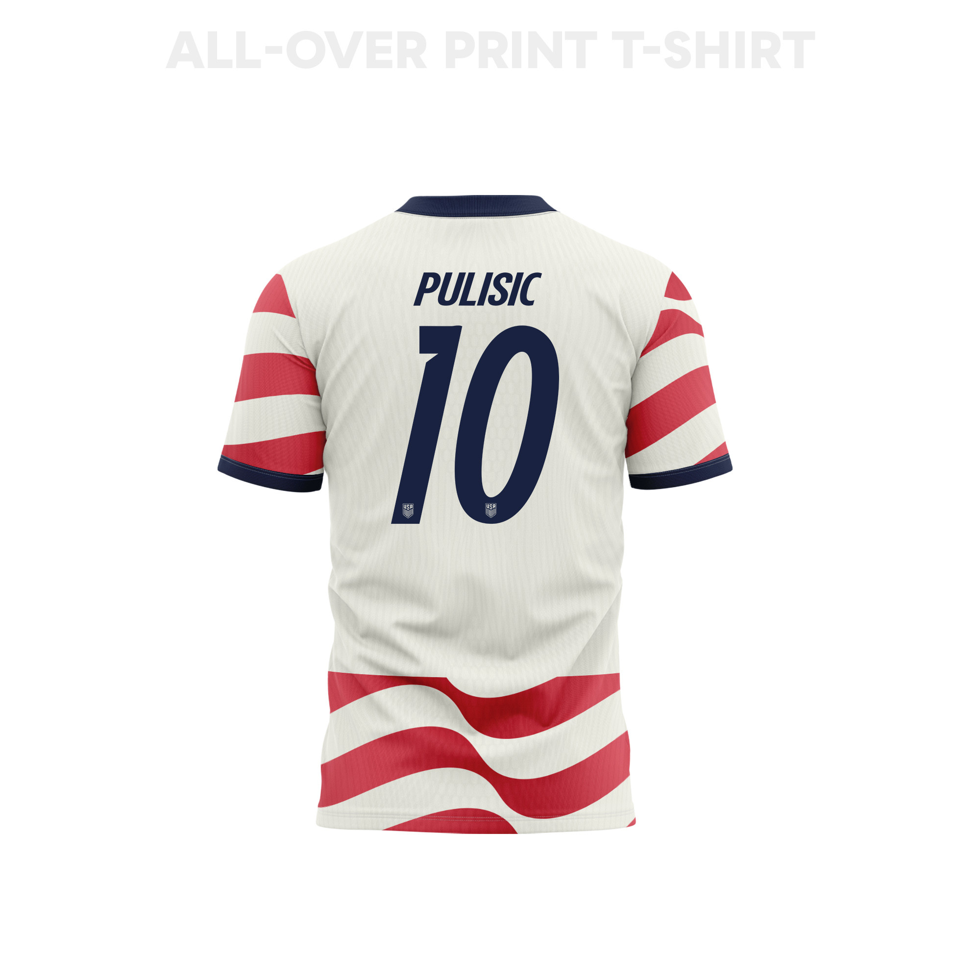 Christian Pulisic 10 Youth USMNT 2026 Home 3D T-shirt Fully Printed – White/Red - Jersey Teams