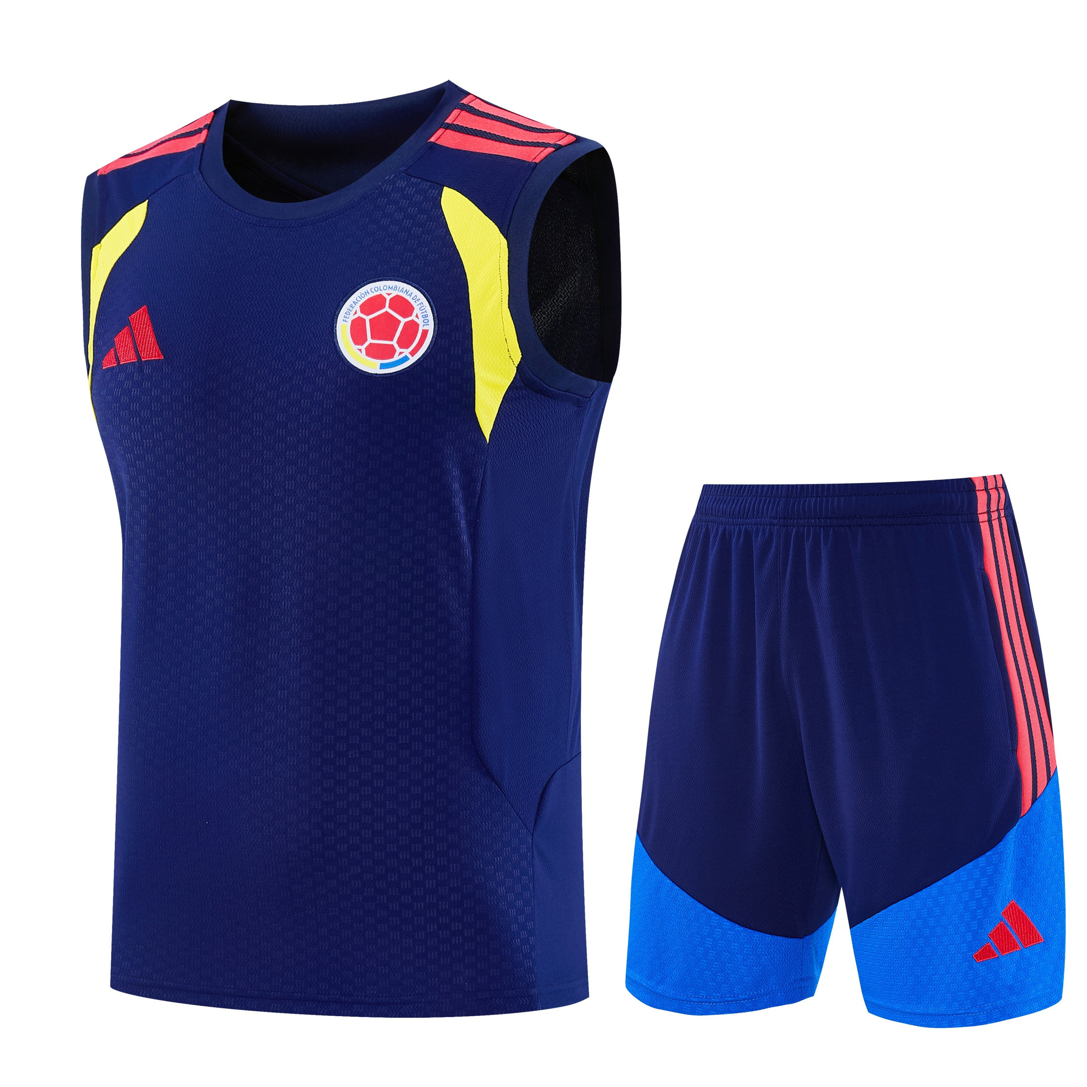 Colombia 2026-27 Sleeveless Training Set Men Soccer Kit – Navy Blue - Jersey Teams