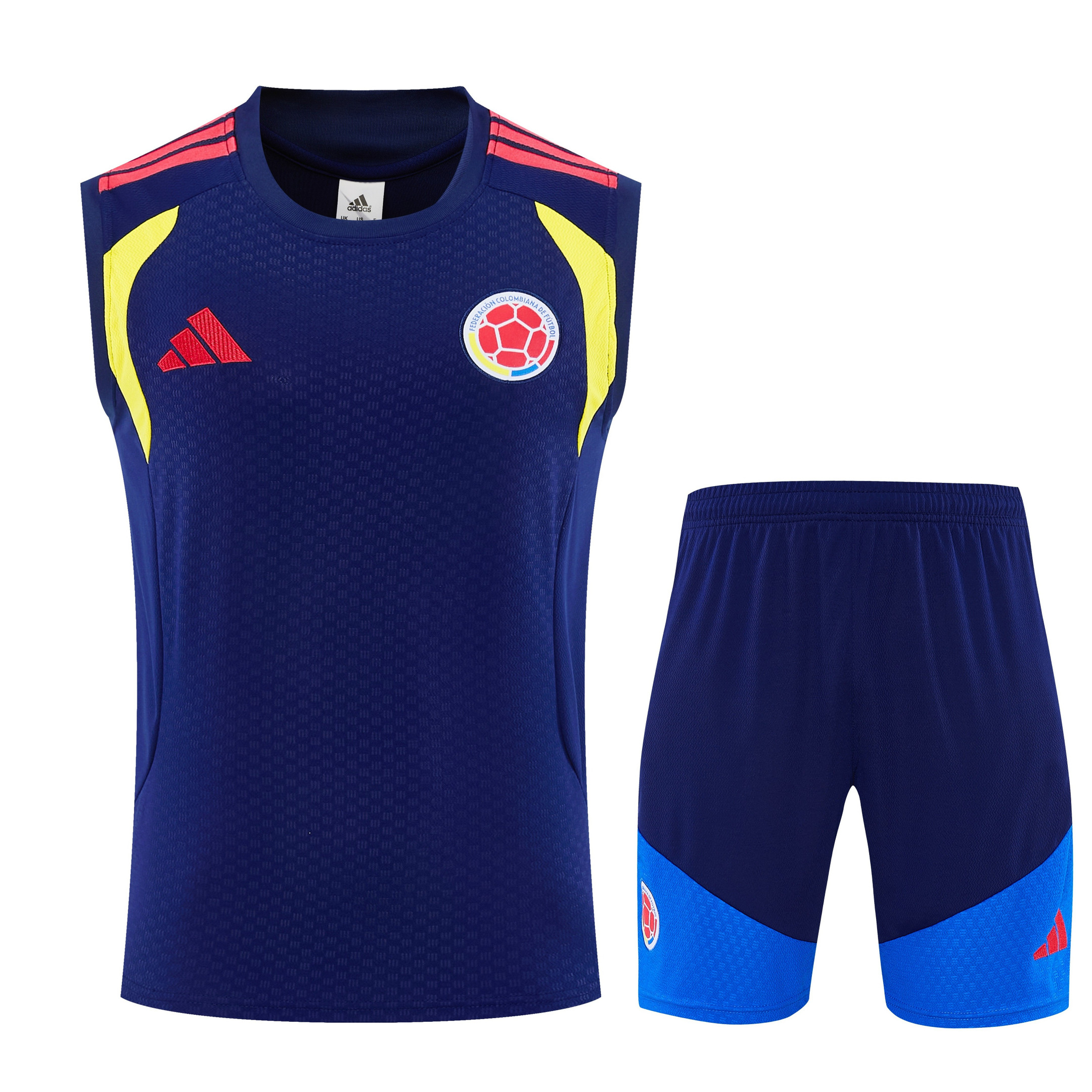 Colombia 2026-27 Sleeveless Training Set Men Soccer Kit – Navy Blue - Jersey Teams