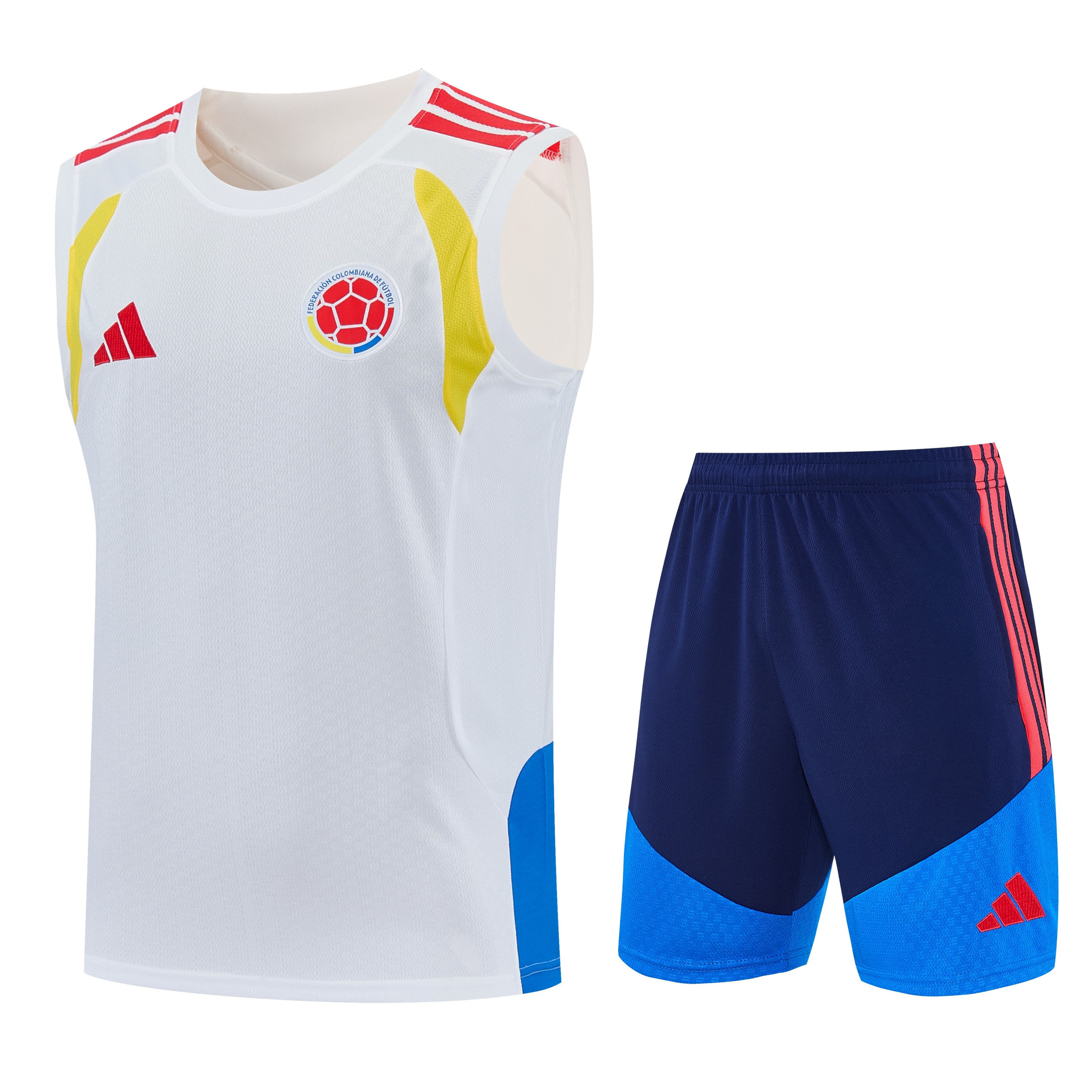 Colombia 2026-27 Sleeveless Training Set Men Soccer Kit – White - Jersey Teams