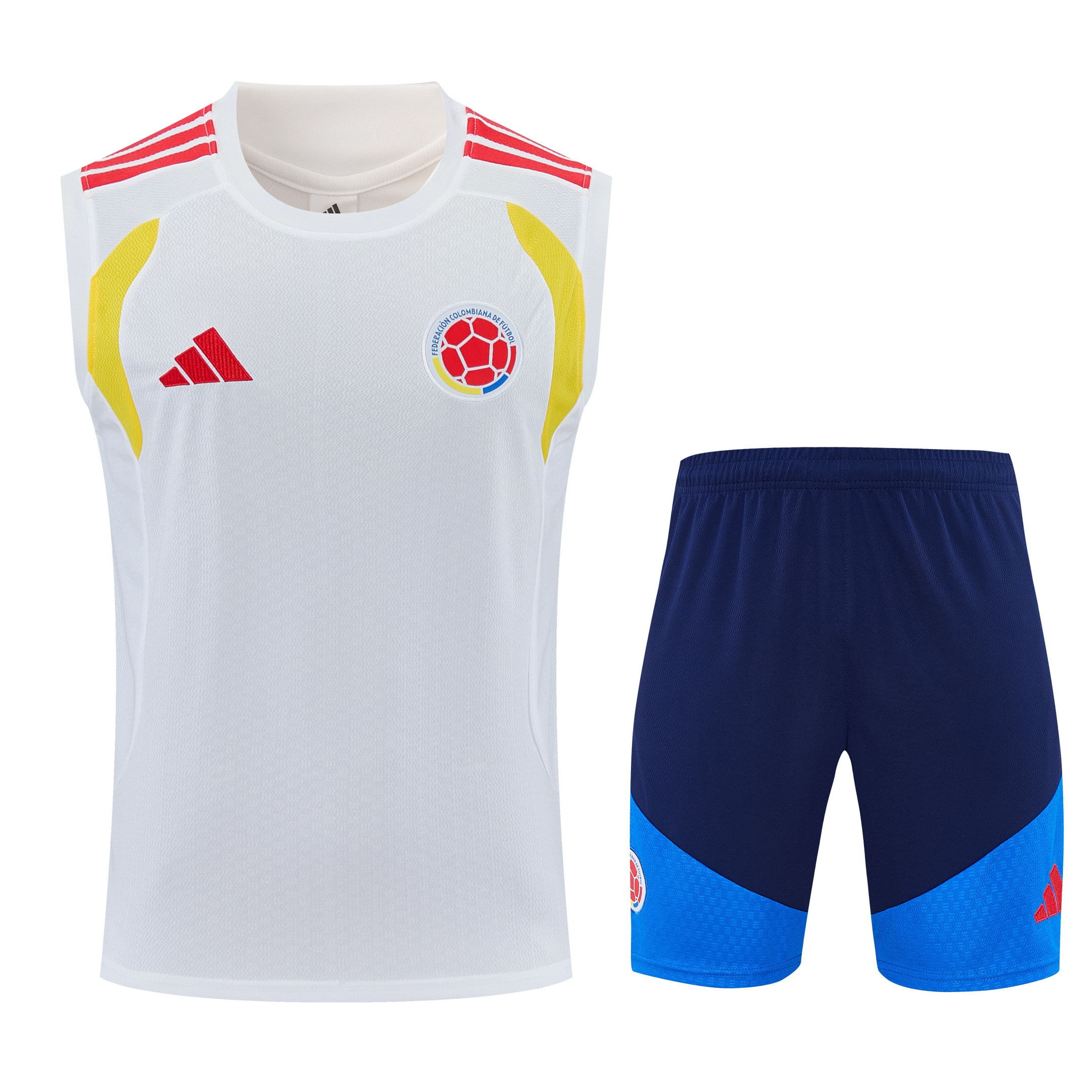 Colombia 2026-27 Sleeveless Training Set Men Soccer Kit – White - Jersey Teams