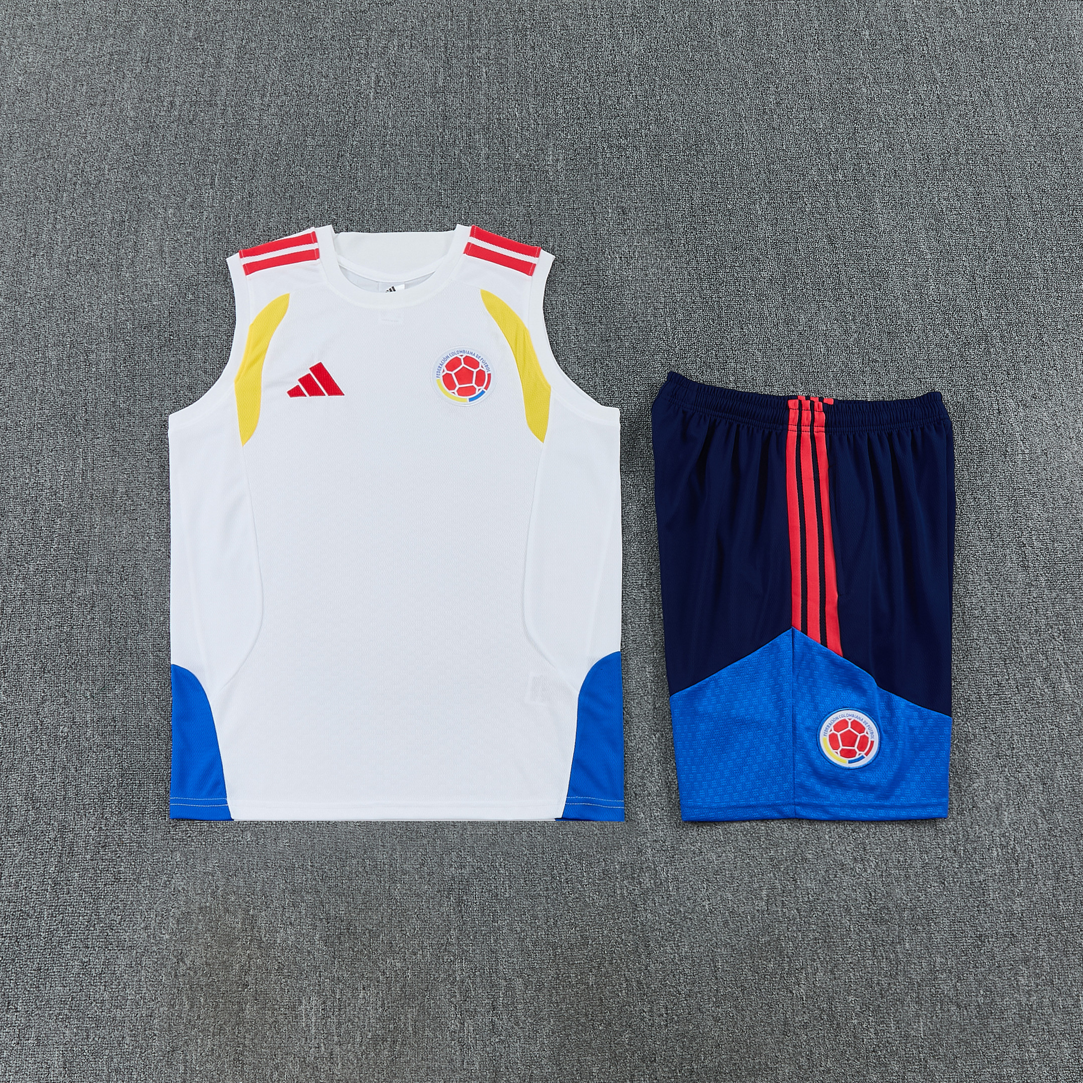 Colombia 2026-27 Sleeveless Training Set Men Soccer Kit – White - Jersey Teams