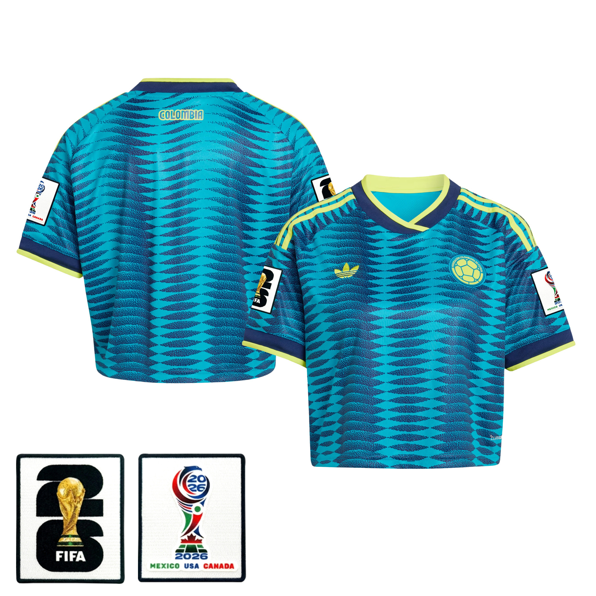Colombia 2026 Away Women’s Cropped Jersey – Turquoise – Jersey Teams