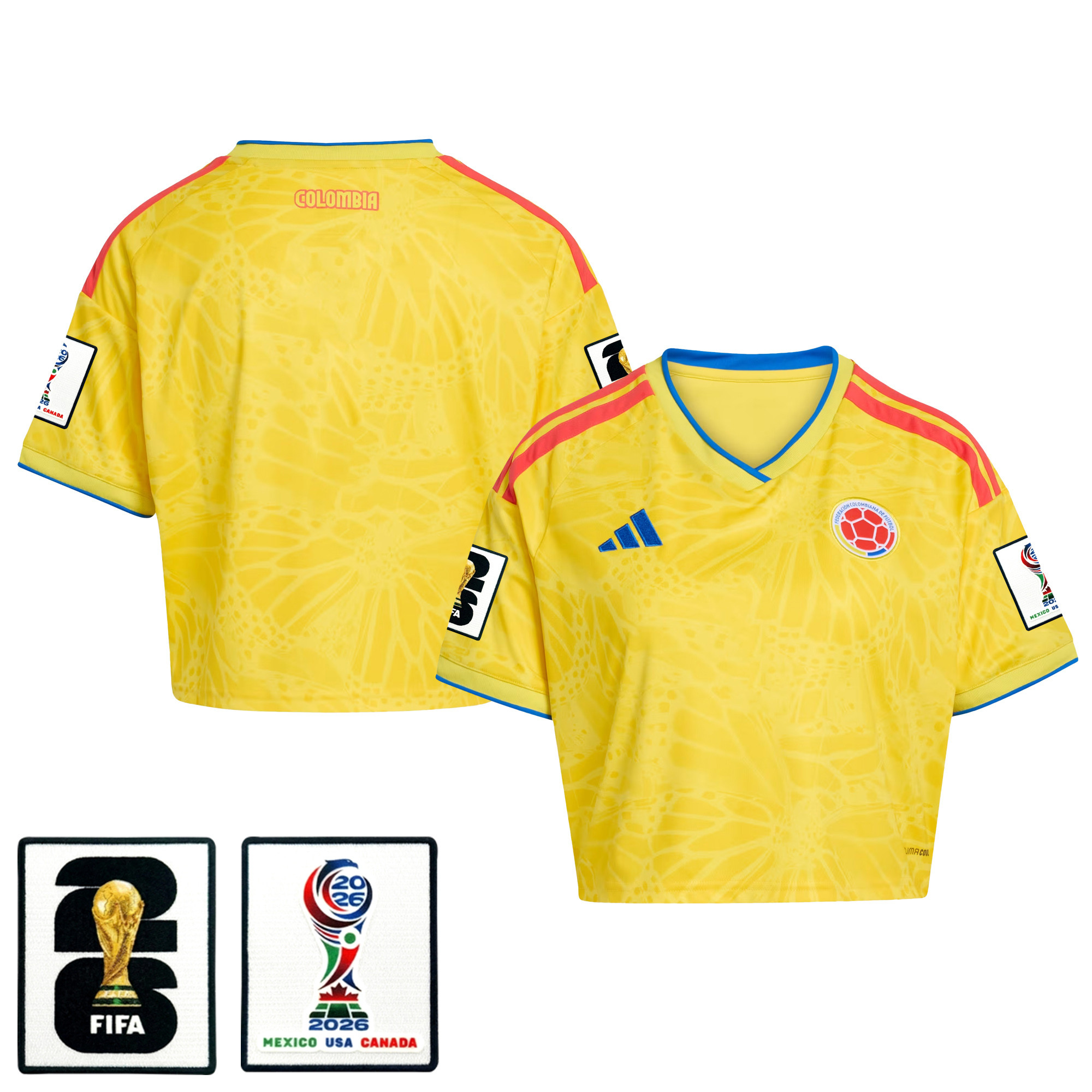 Colombia 2026 Home Women’s Cropped Jersey – Yellow – Jersey Teams