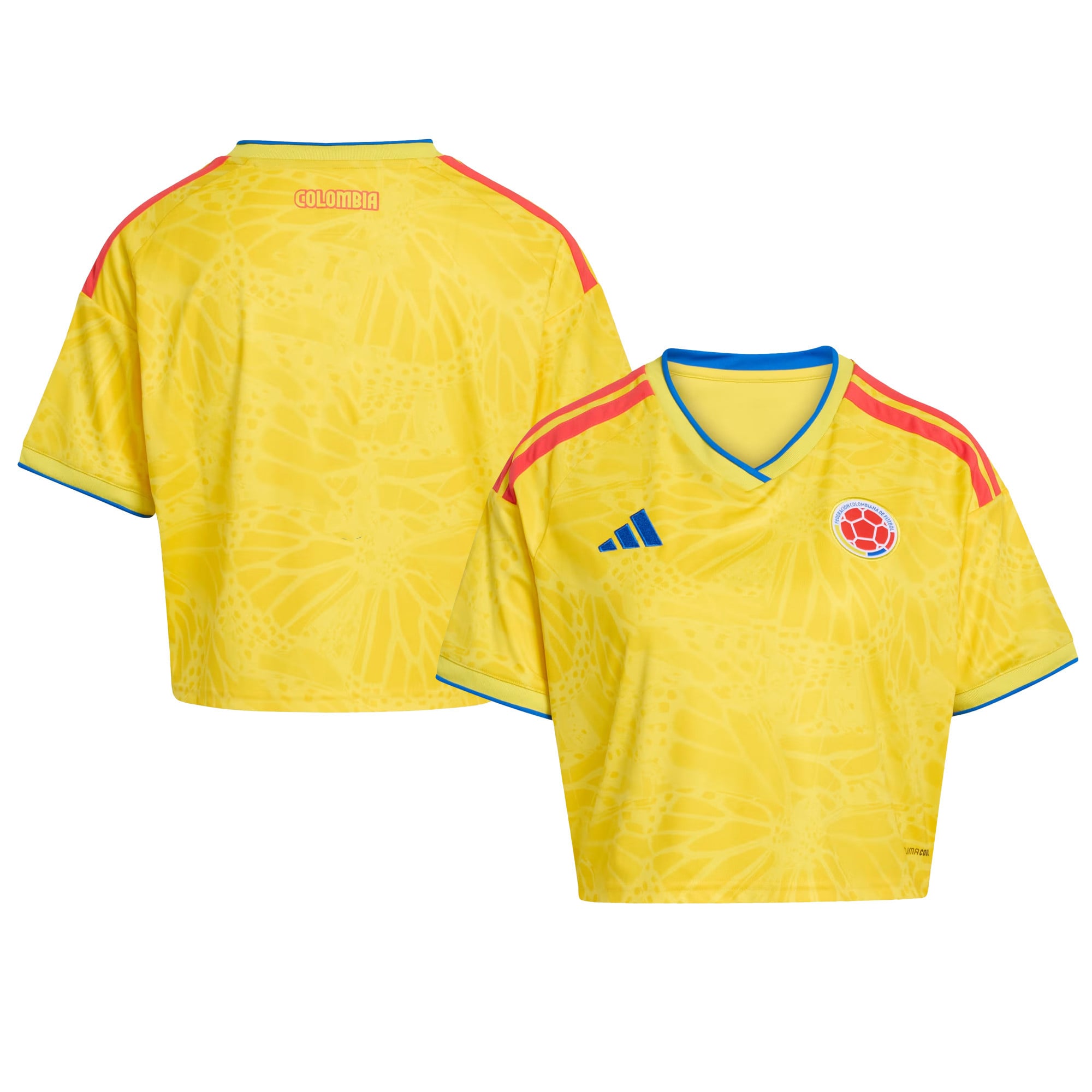 Colombia 2026 Home Women’s Cropped Jersey - Yellow - Jersey Teams