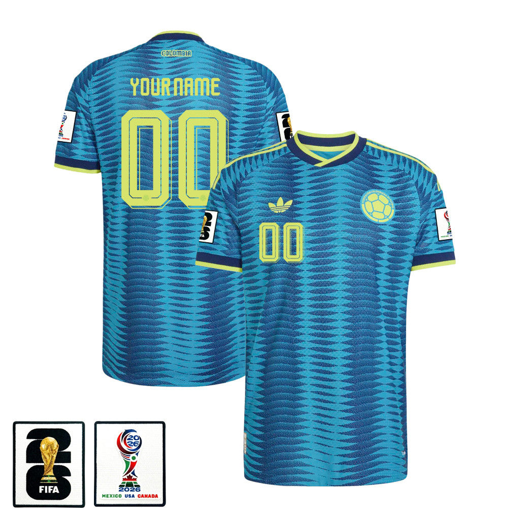 Colombia National Team 2026 x World Cup Patch Personalized Away Jersey - Turquoise, Men - Jersey Teams
