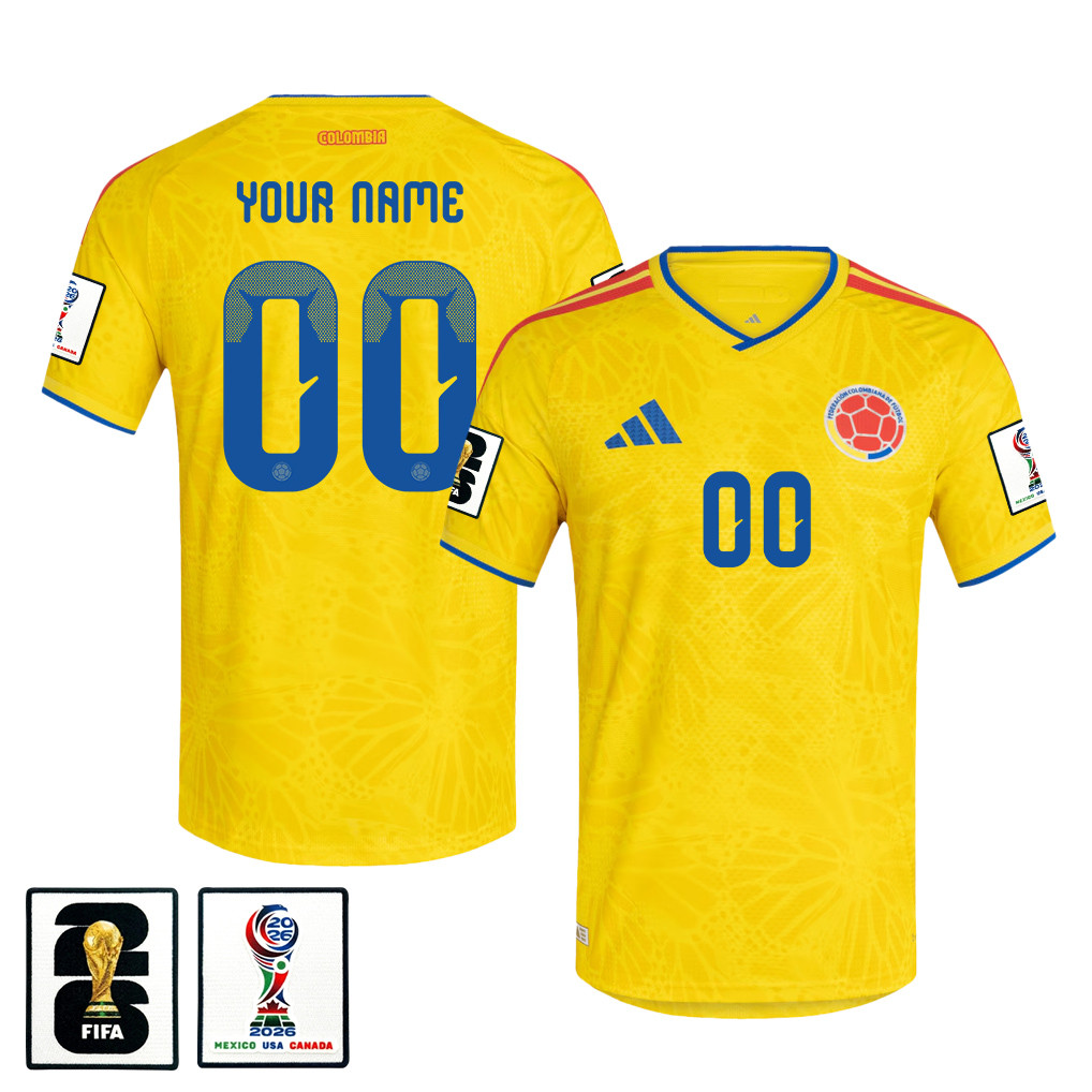 Colombia National Team 2026 x World Cup Patch Personalized Home Jersey - Yellow, Men - Jersey Teams