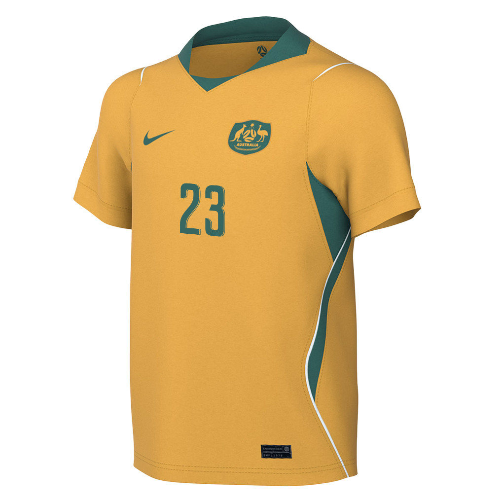 Craig Goodwin 23 Youth Australia National Team 2026 Home Jersey - Yellow - Jersey Teams