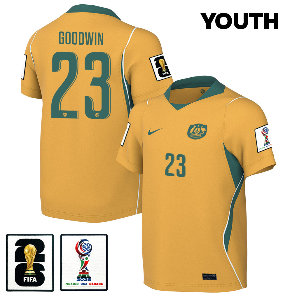Craig Goodwin 23 Youth Australia National Team 2026 Home Jersey - Yellow - Jersey Teams