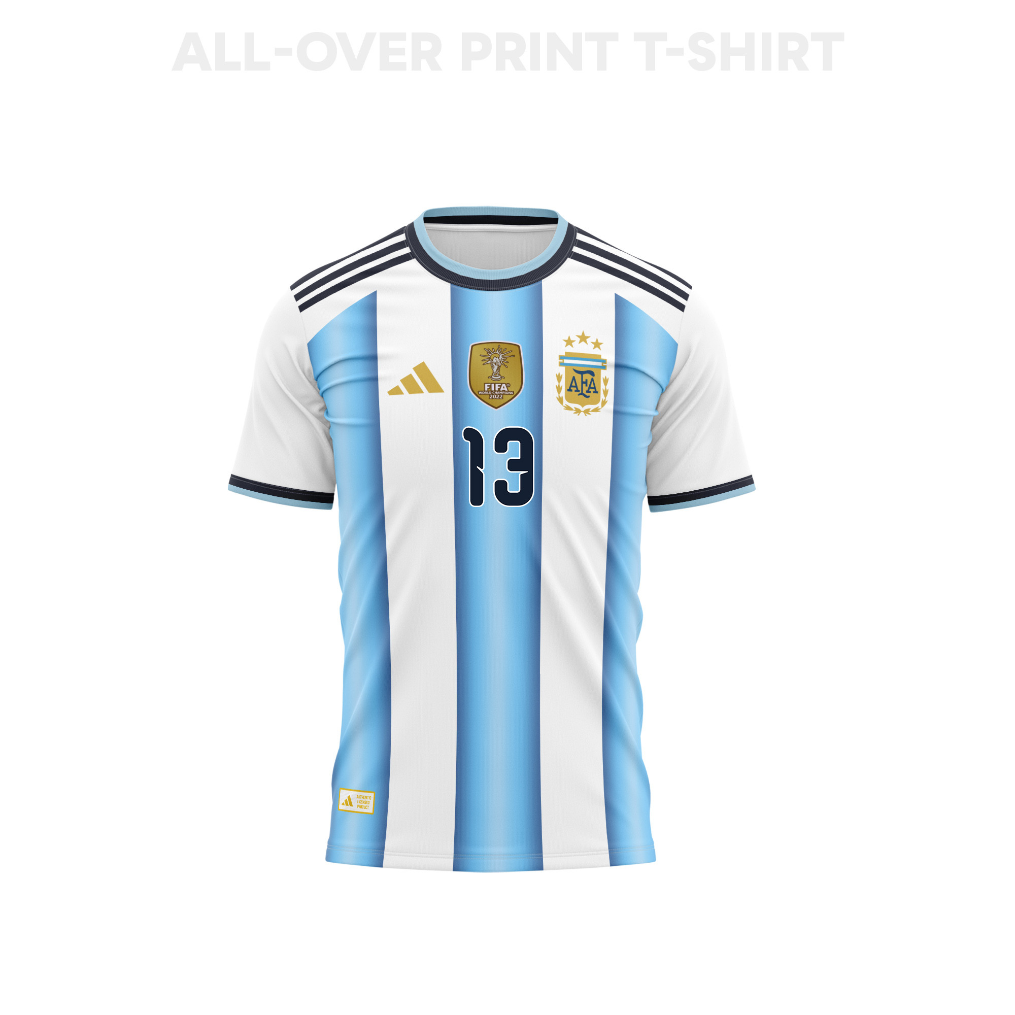 Cristian Romero 13 Argentina 2026 Home 3D T-Shirt Fully Printed – Unisex, White - Jersey Teams