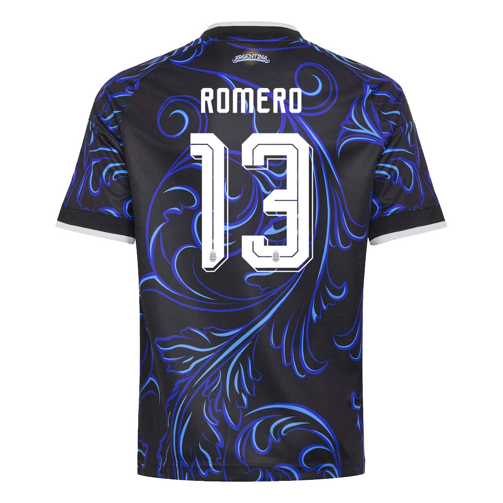Cristian Romero 13 Youth Argentina National Team 2026 Away Jersey - Black - Jersey Teams