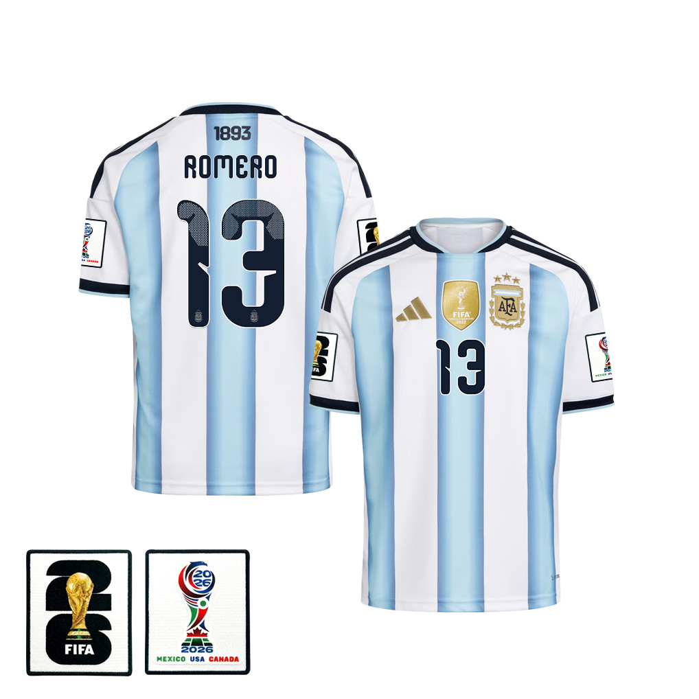 Cristian Romero 13 Youth Argentina National Team 2026 Home Jersey – White – Jersey Teams