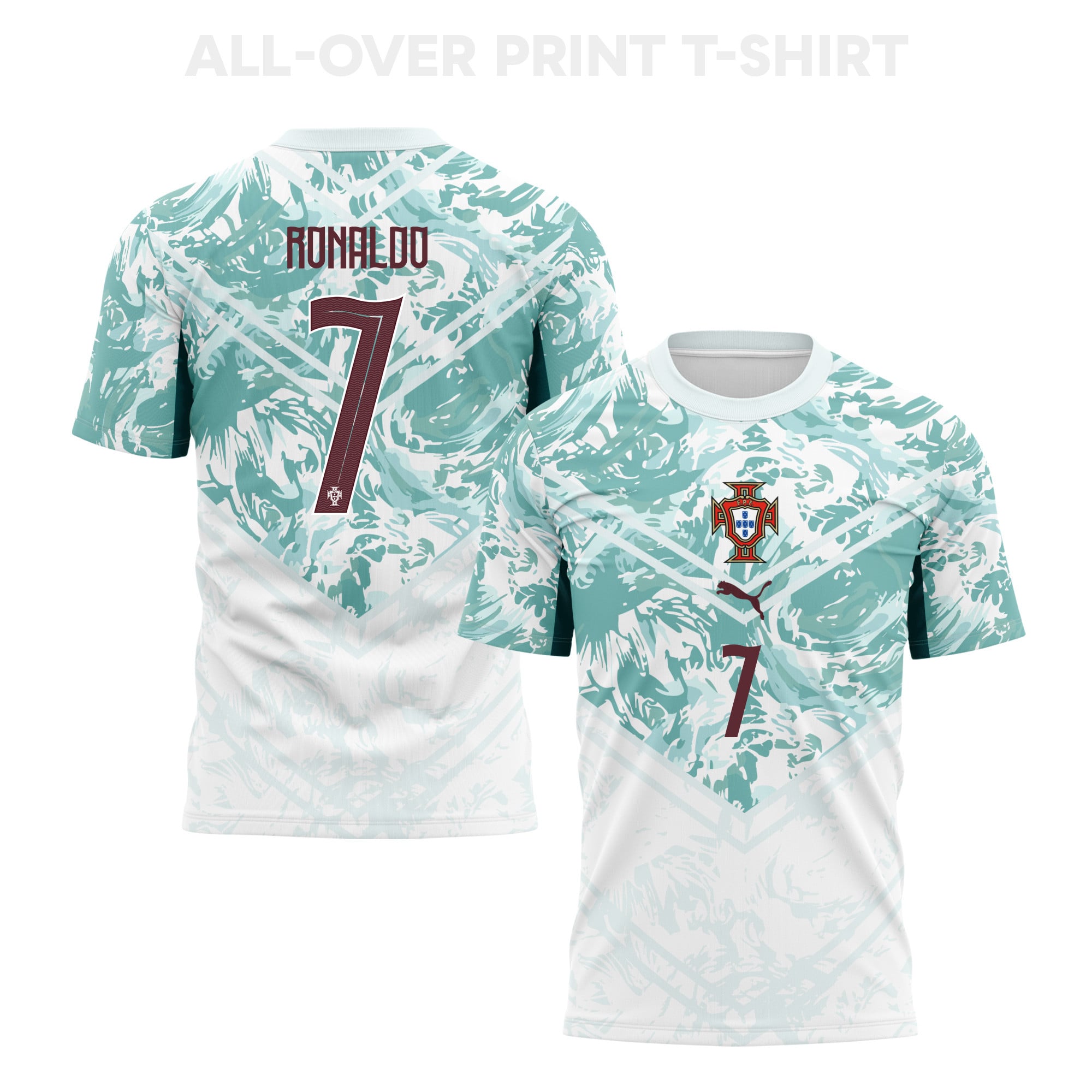 Cristiano Ronaldo 7 Portugal 2026 Away 3D T-Shirt Fully Printed – Unisex, White - Jersey Teams