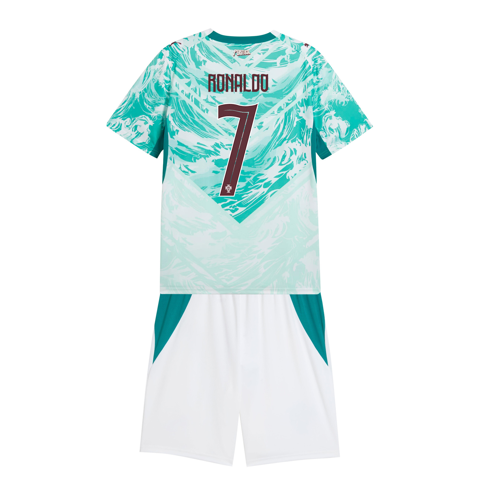 Cristiano Ronaldo 7 Portugal 2026 Youth Away Jersey & Shorts Set - White - Jersey Teams