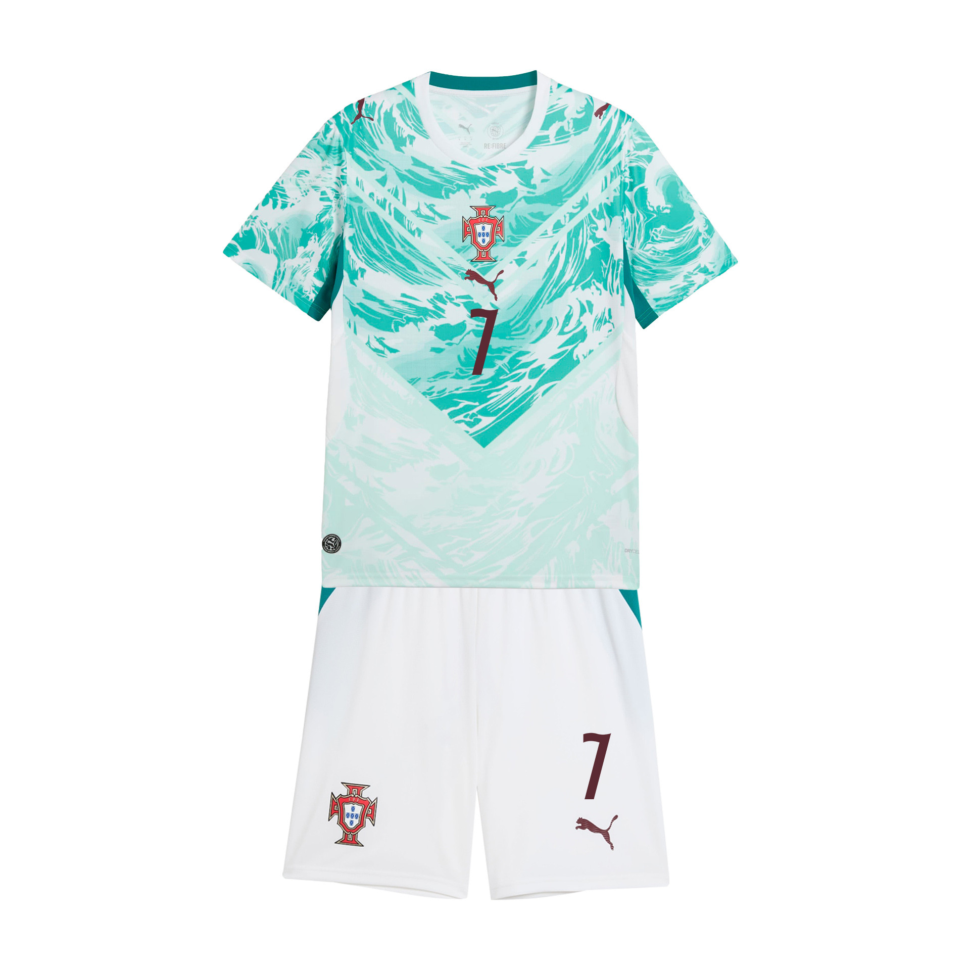 Cristiano Ronaldo 7 Portugal 2026 Youth Away Jersey & Shorts Set - White - Jersey Teams